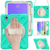 Funda híbrida de silicona para tableta con soporte de agarre y correa para el hombro, para iPad mini 6 / mini 2024